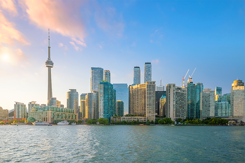 toronto-city-skyline-sunset-ontario-canada